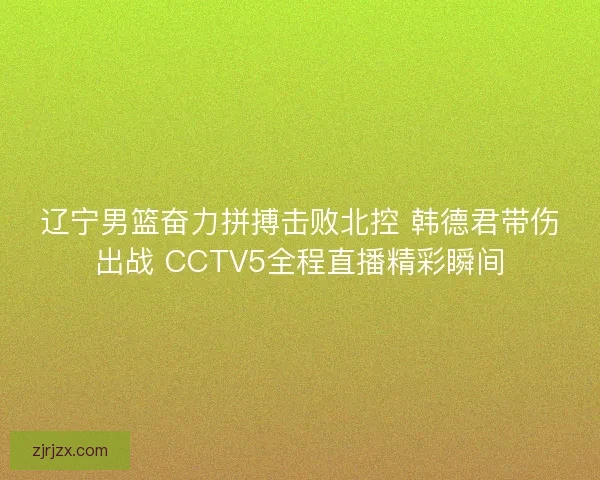 辽宁男篮奋力拼搏击败北控 韩德君带伤出战 CCTV5全程直播精彩瞬间